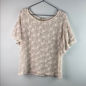 Democracy Lace Overlay Women's Top Size M